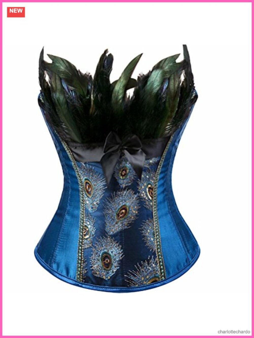 Corset Top Bustier Lingerie Zipper Front Floral Sexy Burlesque Vintage